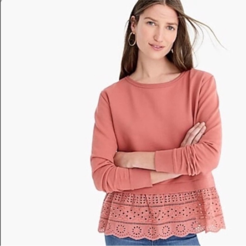 J. Crew EUC Eyelet Sweatshirt Size Small